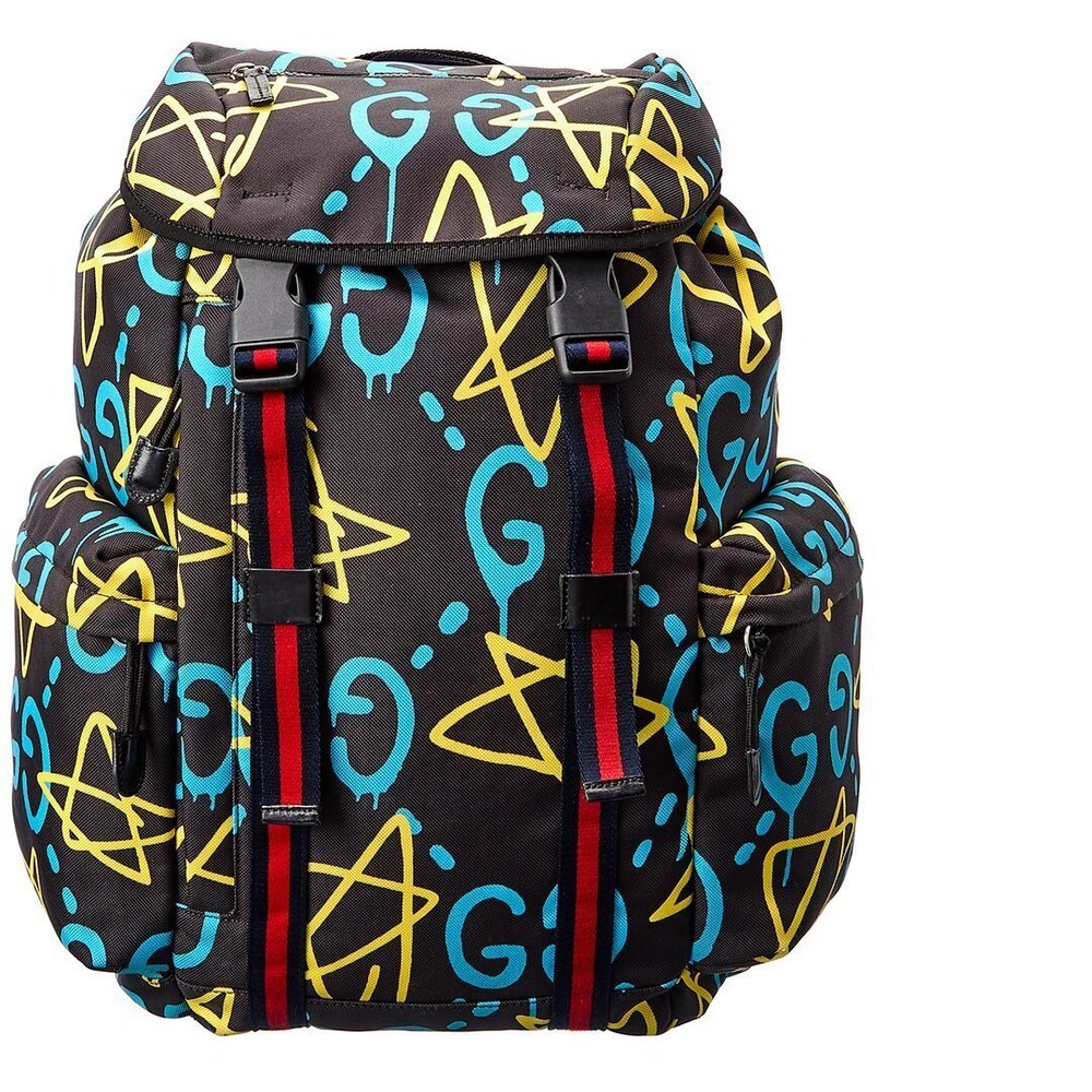 Gucci Multi Color GG Canvas Ghost Backpack (Authentic Pre-Owned)